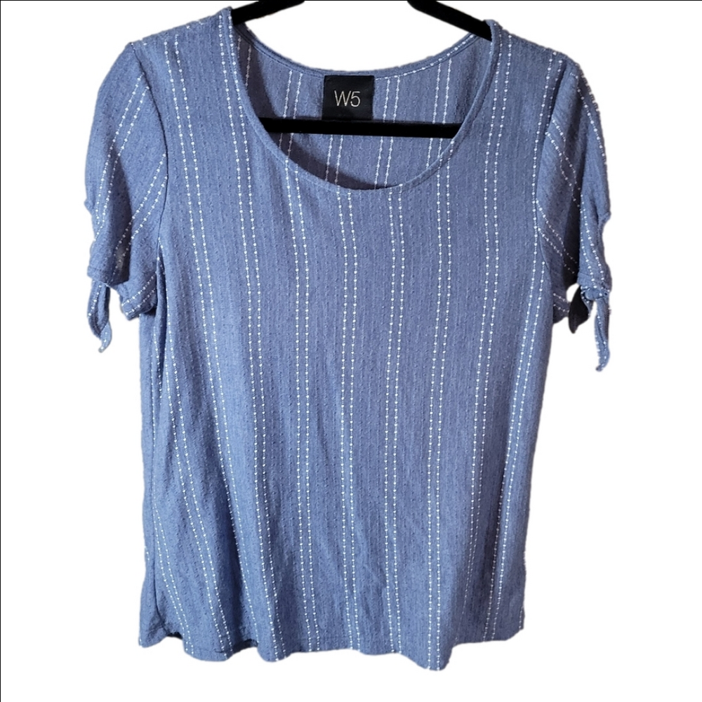 Anthropologie W5 Medium rayon blend lightweight denim look short-sleeved tee